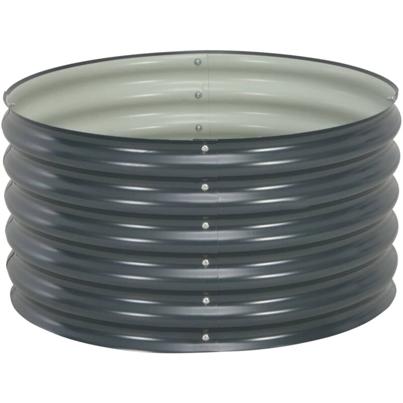 Jardinière lit surélevé plantes fleurs jardin 80 x 80 x 44 cm acier galvanisé gris