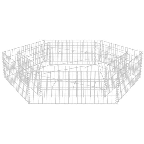 Jardinière lit surélevé plantes fleurs jardin à gabion hexagonale 200 x 173 x 40 cm