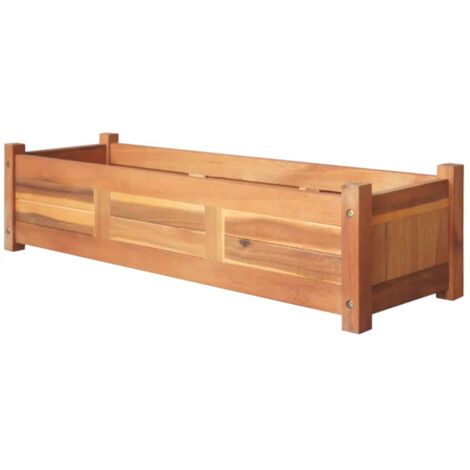 Jardinière  Lits surélevés de jardin 2 pcs Bois d'acacia 100x30x25 cm