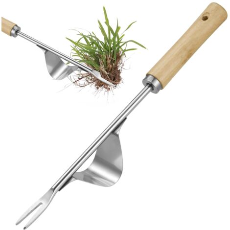 Jardinière Manuelle, Désherbeur Manuel Outil Gouge de Désherbage en Acier Inoxydable avec poignée Bois Pelle Jardinage Arrache Pissenlit,Outil de Jardinage Manuel pour Terrasse, Pelouse, Cour