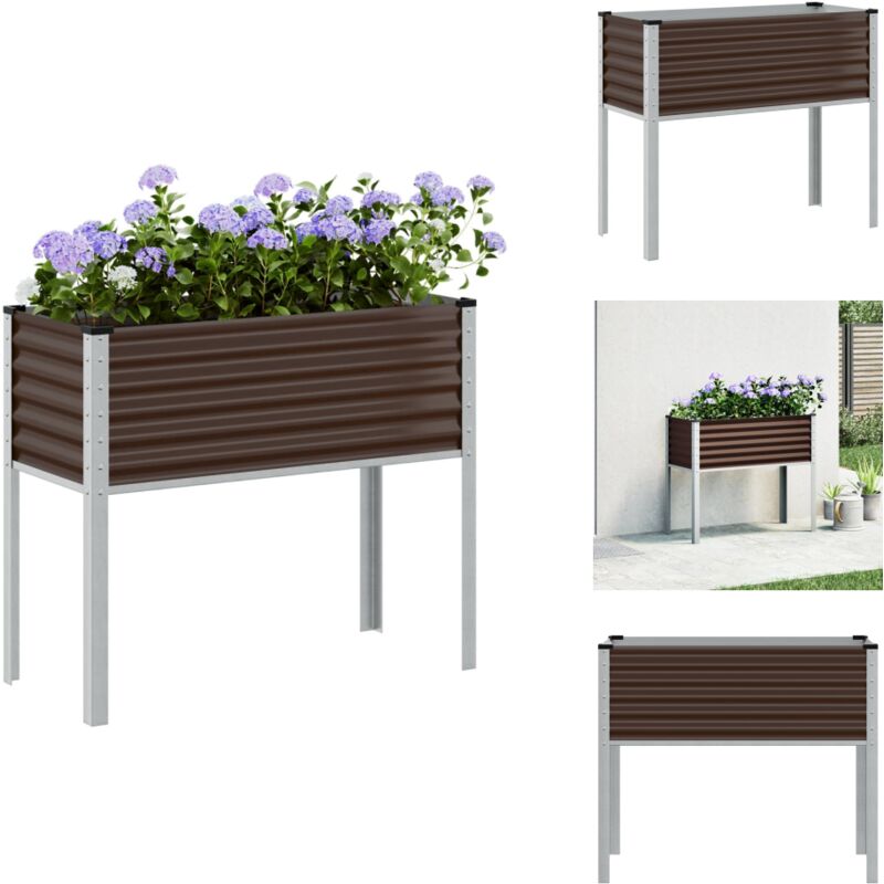 Vidaxl - Jardinière marron 100x41x90 cm acier - Jardinière - Jardinières - Jardinière D'extérieur - Jardinière De Terrasse