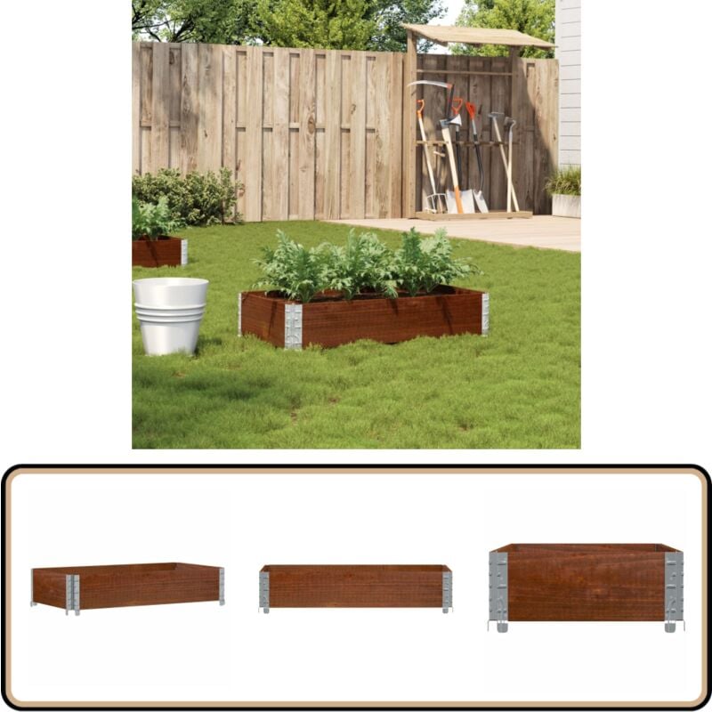 Jardinière marron 100x50 cm bois massif de pin - Jardiniered'extérieure - Jardinière Bois - Pot De Fleurs Extérieur - Décoration Jardin - Bac Plante