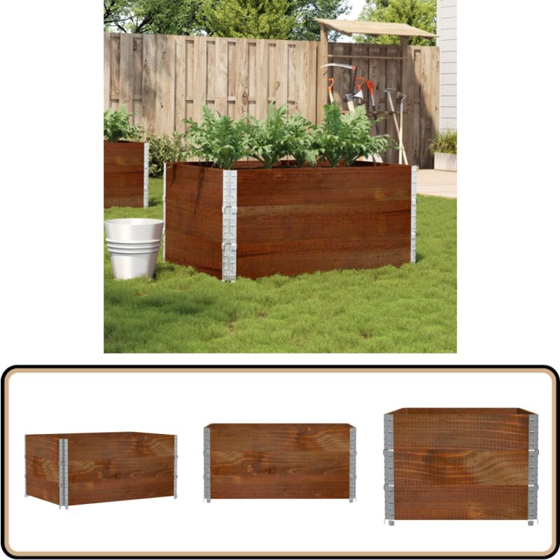 Vidaxl - Jardinière marron 120x80 cm bois massif de pin - Jardinier - Jardinière Extérieure - Pot De Fleurs - Bac à Plantation - Décoration Extérieur