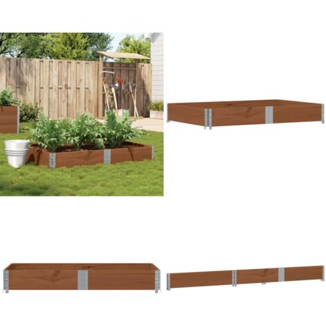Jardinière marron 150x100 cm bois massif de pin - Jardinier - Jardinière En Bois - Pot De Fleurs Extérieur - Décoration Jardin - Bac Plante - Home & Living