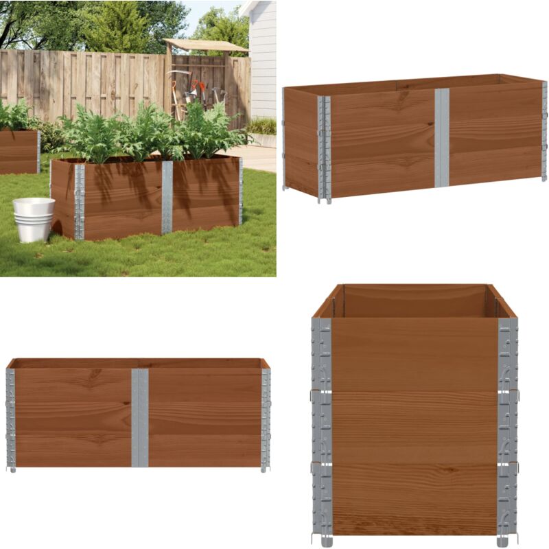 Vidaxl - Jardinière marron 150x50 cm bois massif de pin - Jardinier - Pot De Fleurs - Bac De Plantation - Décoration Extérieure - Terrasse - Home &