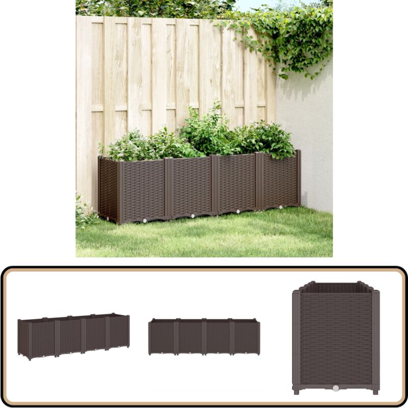Vidaxl - Jardinière marron 160x40x53 cm polypropylène - Jardinieres Exterieures - Jardinerie - Pots De Fleurs - Plante Grimpante - Décoration