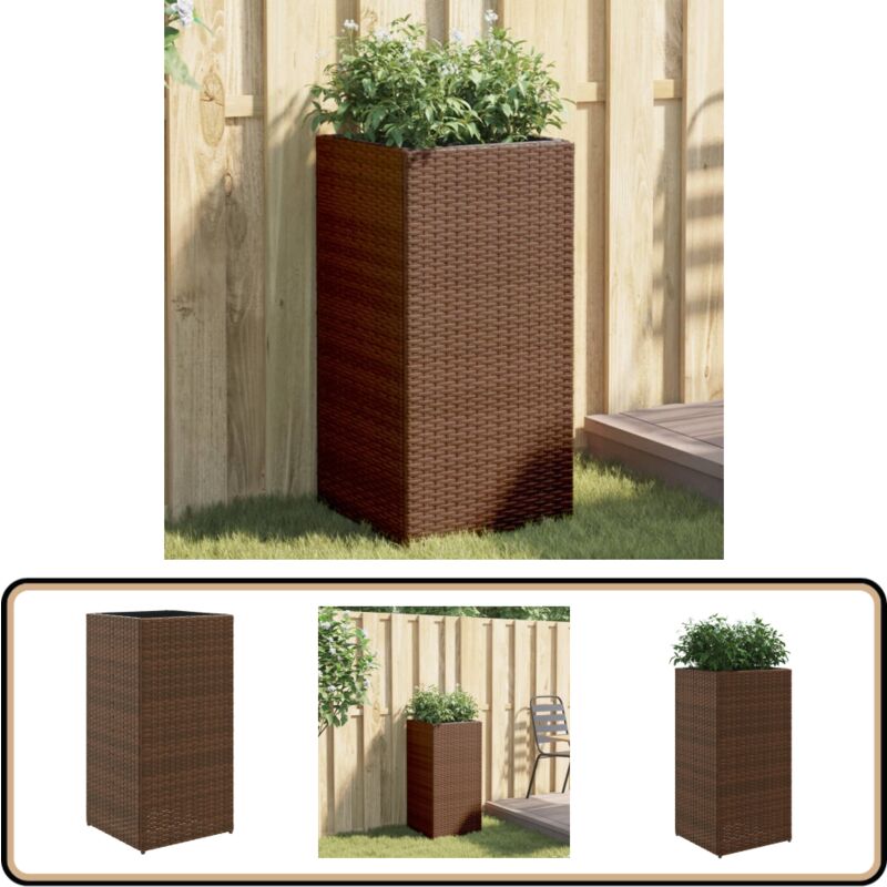 Vidaxl - Jardinière marron 40x40x80 cm résine tressée - Jardiniereresine Tressée - Pot De Fleurs Extérieur - Déco Jardin - Jardinière Design - Bac à