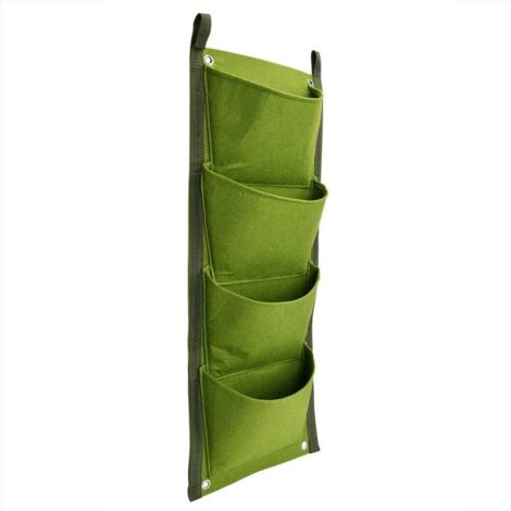 Jardinière Murale de Jardin Verticale à 4 Poches, Meilleurs Sacs de Plantation Suspendus pour la Croissance des Plantes pour la décoration de la Maison de Bureau de la Cour de Jardin