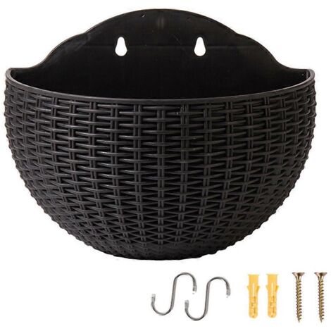 Jardinière murale noire, jardinière semi-circulaire pour clôture