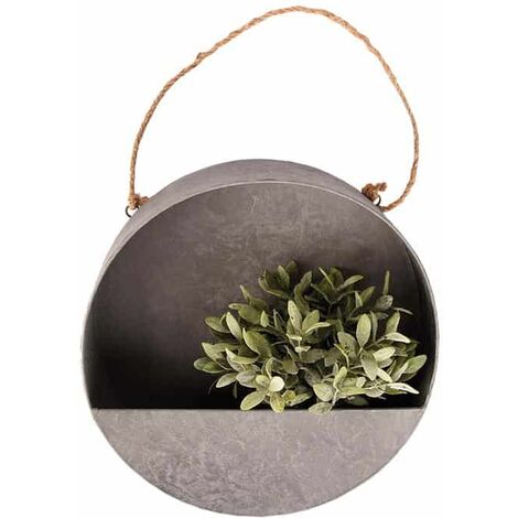 Jardinière murale ronde L - D 35 x P 10,6 cm - Zinc - Livraison gratuite