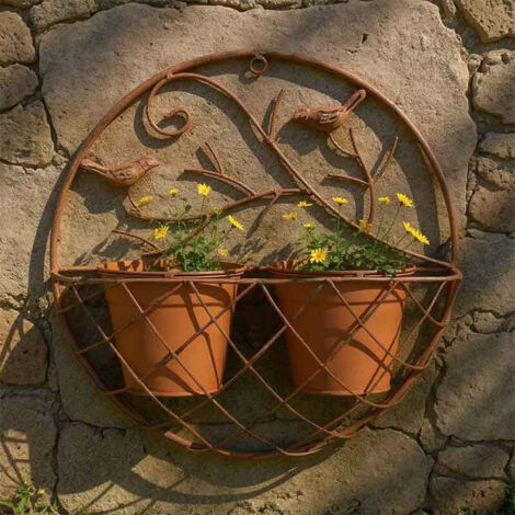 Jardinière murale rouille 33x13x33cm