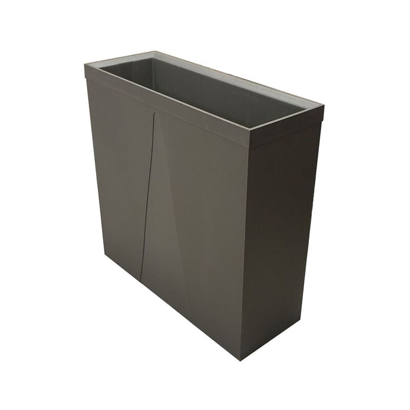 Jardinière muret 'Créative' taupe avec contre bac d'environ 50 litres