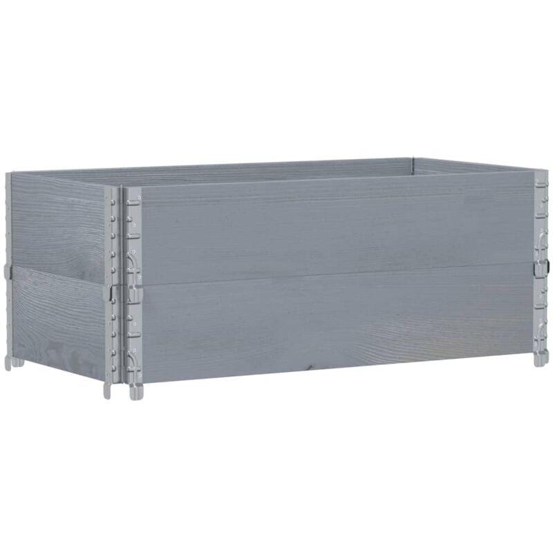 Vidaxl - Jardinière gris 100x50 cm bois massif de pin