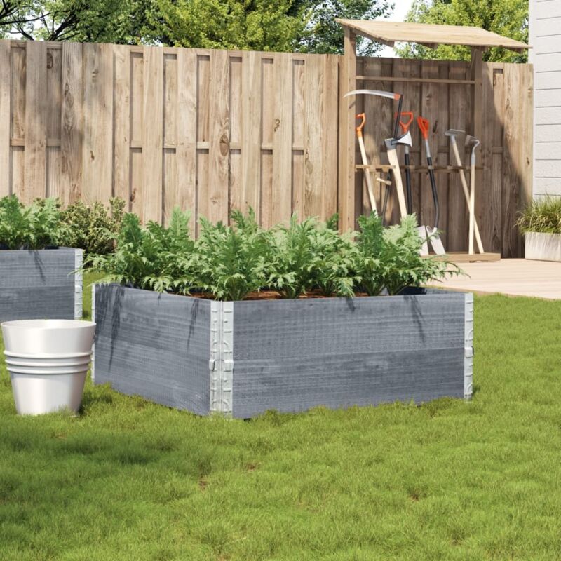 Vidaxl - Jardinière gris 100x100 cm bois de pin massif