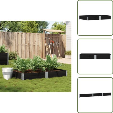 Jardinière noir 150x100 cm bois massif de pin - Jardinier Noire - Jardinière Bois - Pot De Fleurs Extérieur - Bac Plante - Décoration Jardin