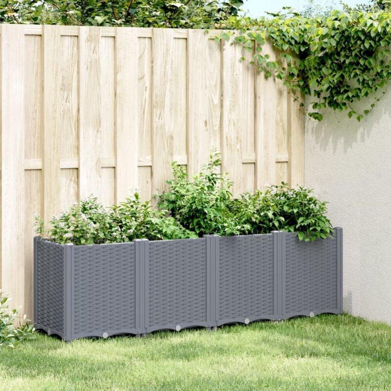 Jardinière gris 160x40x53 cm polypropylène Vidaxl