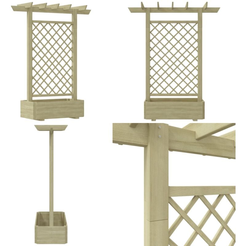 Vidaxl - Jardinière pergola 162 x 56 x 204 cm Bois - pergola - pergolas - Home & Living - Brun