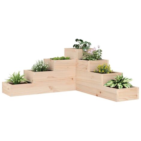Jardinière-Pot de fleur 4 niveaux 80,5x79x36 cm bois de pin massif