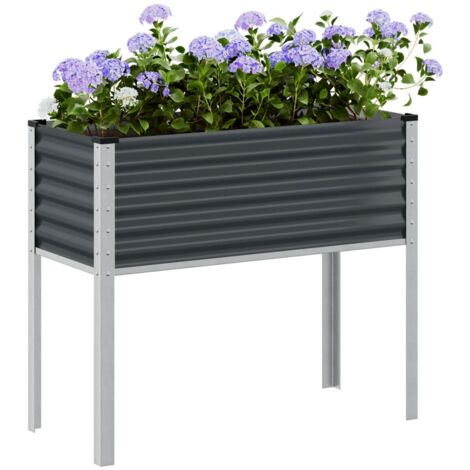 Jardinière-Pot de fleur anthracite 100x41x90 cm acier