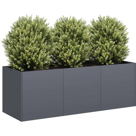 Jardinière-Pot de fleur anthracite 120x40x40 cm acier laminé à froid