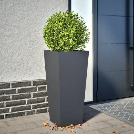 Jardinière-Pot de fleur anthracite 35x35x75 cm acier
