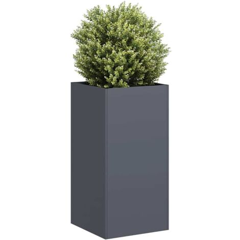 Jardinière-Pot de fleur anthracite 40x40x80 cm acier laminé à froid