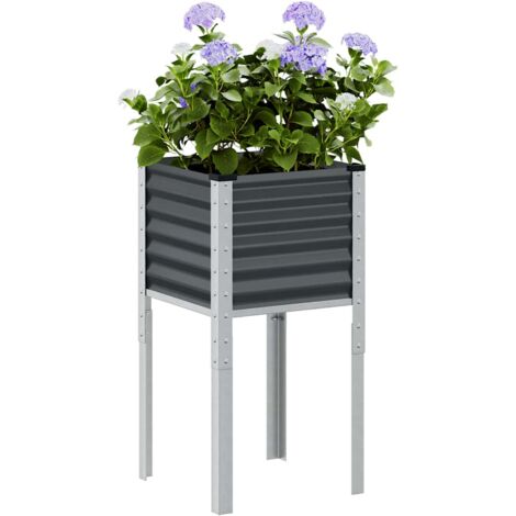 Jardinière-Pot de fleur anthracite 45x45x88 cm acier