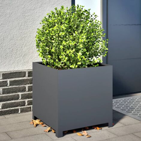 Jardinière-Pot de fleur anthracite 50x50x50 cm acier 591964