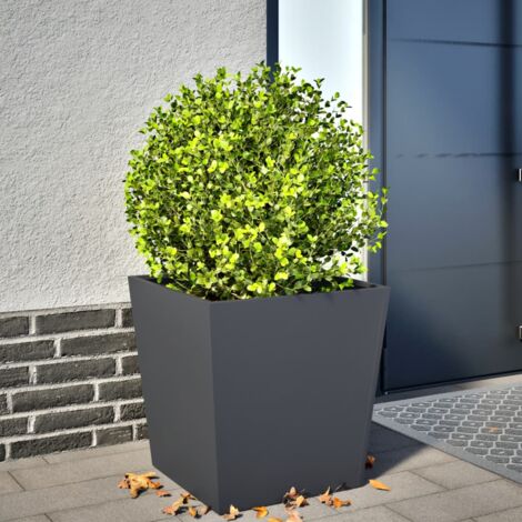 Jardinière-Pot de fleur anthracite 50x50x50 cm acier 620720