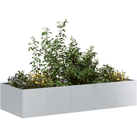 Jardinière-Pot de fleur-Bac à fleurs 200x80x40 cm acier galvanisé