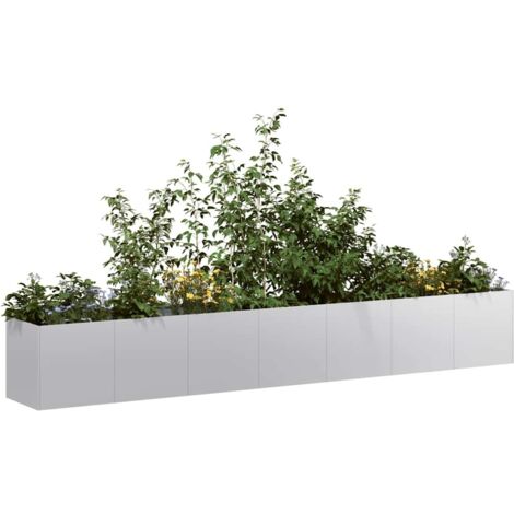 Jardinière-Pot de fleur-Bac à fleurs 280x40x40 cm acier galvanisé