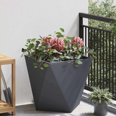 Jardinière-Pot de fleur-Bac à fleurs Anthracite 50 x 50 x 50 cm Acier