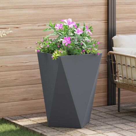 Jardinière-Pot de fleur-Bac à fleurs Anthracite 50 x 50 x 75 cm Acier
