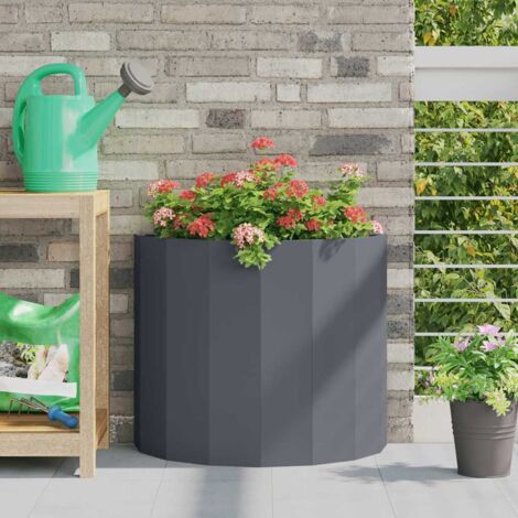 Jardinière-Pot de fleur-Bac à fleurs Anthracite 60 x 30 x 50 cm Acier