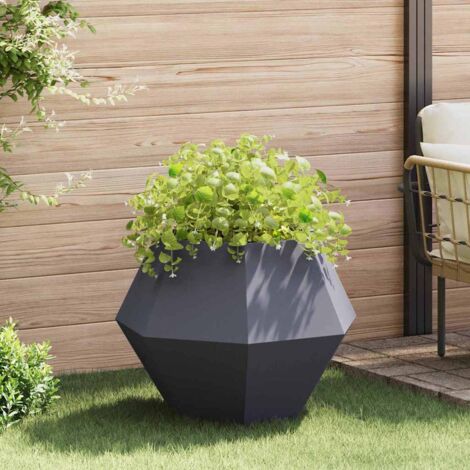 Jardinière-Pot de fleur-Bac à fleurs Anthracite 75 x 75 x 60 cm Acier
