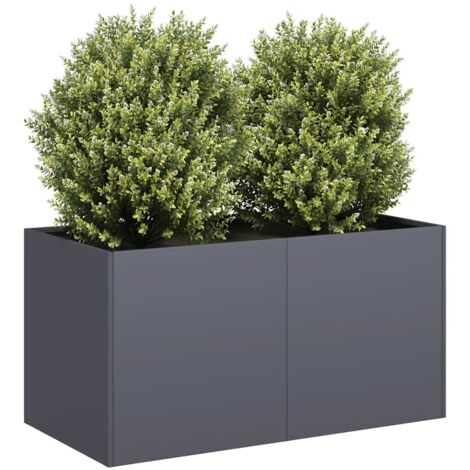 Jardinière-Pot de fleur-Bac à fleurs anthracite 80x40x40 cm acier laminé à froid