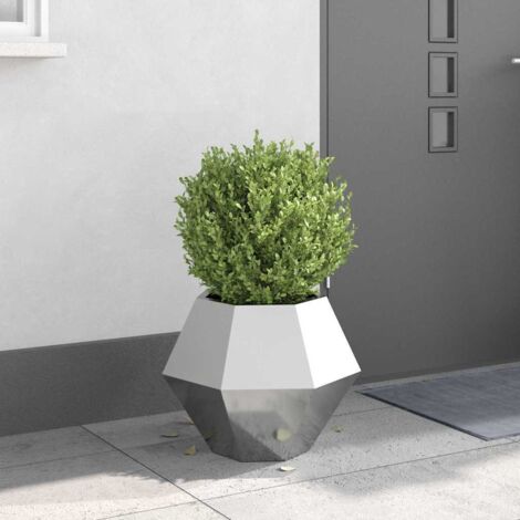 Jardinière-Pot de fleur-Bac à fleurs Argent 50 x 50 x 40 cm Acier galvanisé
