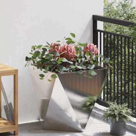 Jardinière-Pot de fleur-Bac à fleurs Argent 50 x 50 x 50 cm Acier inoxydable