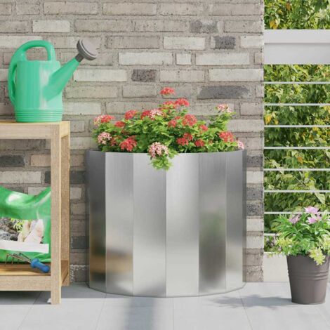 Jardinière-Pot de fleur-Bac à fleurs Argent 60 x 30 x 50 cm Acier galvanisé