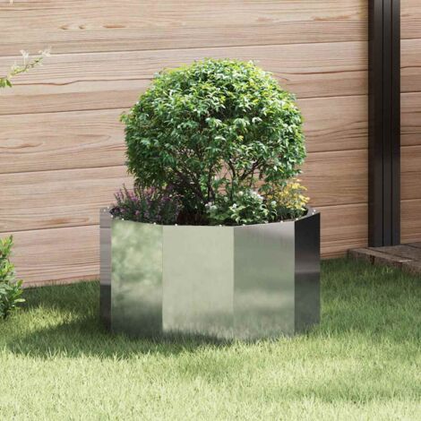 Jardinière-Pot de fleur-Bac à fleurs Argent 60 x 60 x 35 cm Acier galvanisé