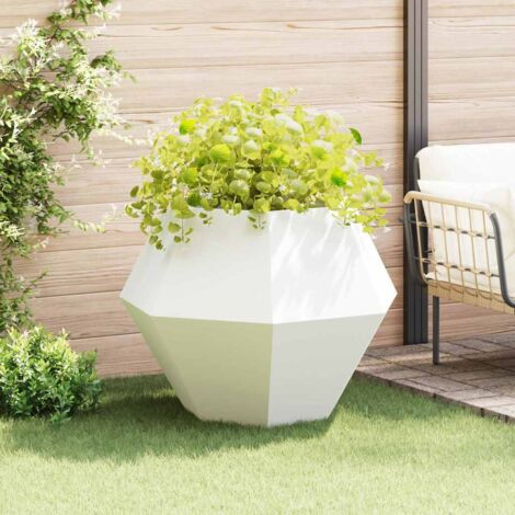Jardinière-Pot de fleur-Bac à fleurs Blanc 100 x 100 x 80 cm Acier