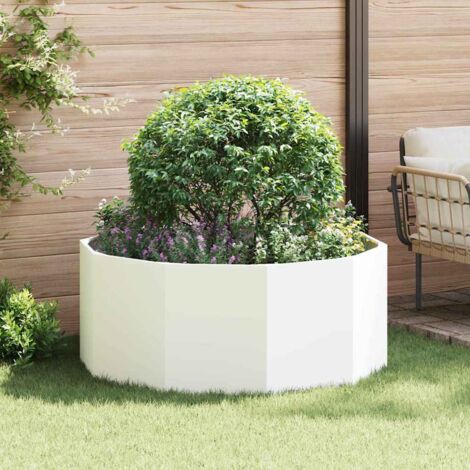 Jardinière-Pot de fleur-Bac à fleurs Blanc 120 x 120 x 50 cm Acier