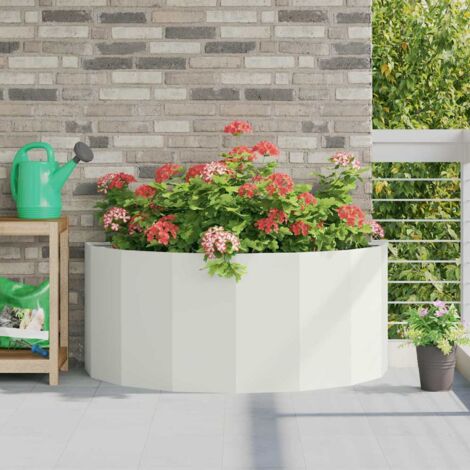 Jardinière-Pot de fleur-Bac à fleurs Blanc 120 x 60 x 50 cm Acier