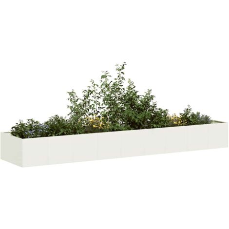 Jardinière-Pot de fleur-Bac à fleurs blanc 360x80x40 cm acier
