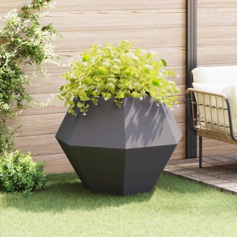 Jardinière-Pot de fleur-Bac à fleurs Noir 100 x 100 x 80 cm Acier