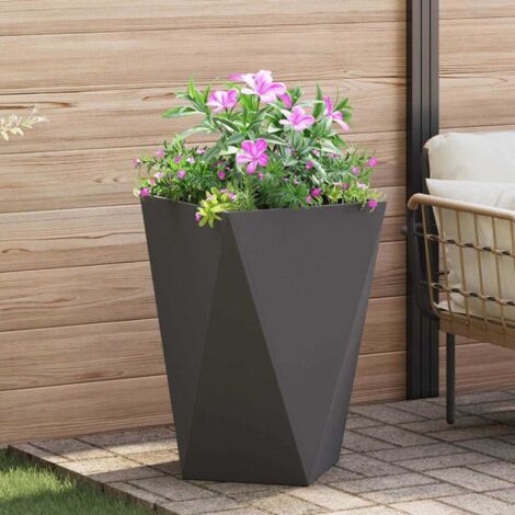 Jardinière-Pot de fleur-Bac à fleurs Noir 50 x 50 x 75 cm Acier