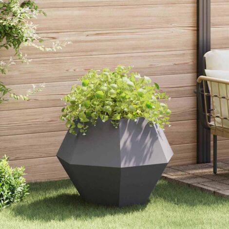 Jardinière-Pot de fleur-Bac à fleurs Noir 75 x 75 x 60 cm Acier