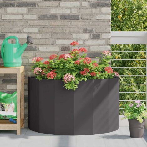 Jardinière-Pot de fleur-Bac à fleurs Noir 90 x 45 x 50 cm Acier