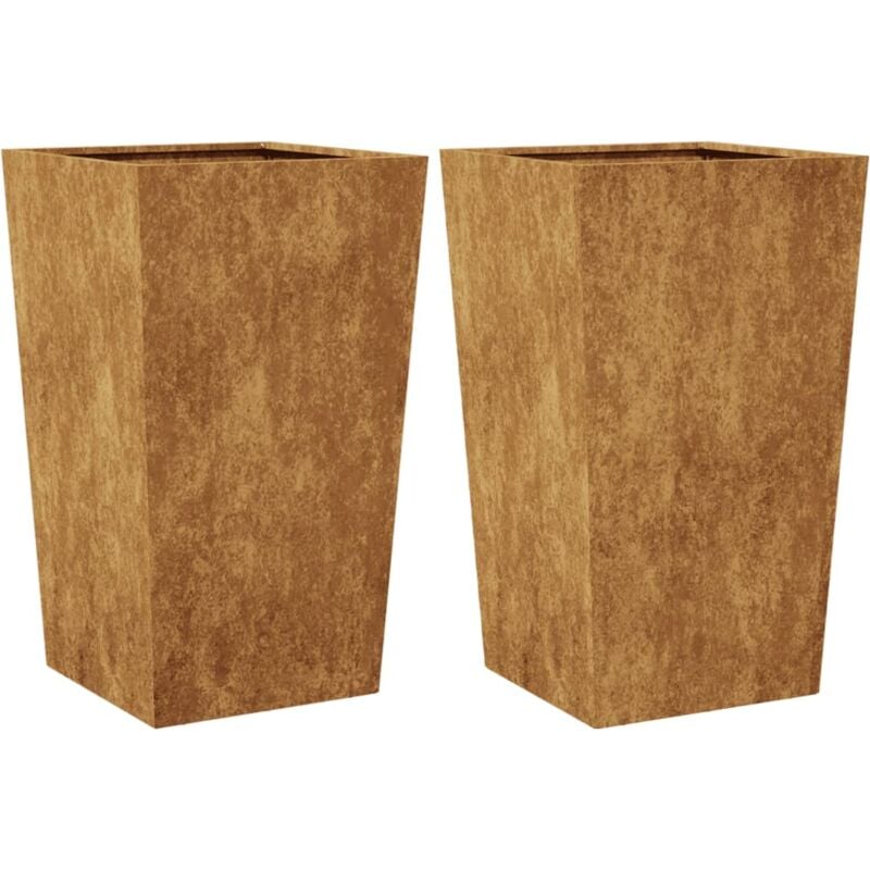 Vidaxl - Jardinières 2 pcs 45x45x75 cm acier résistant aux intempéries