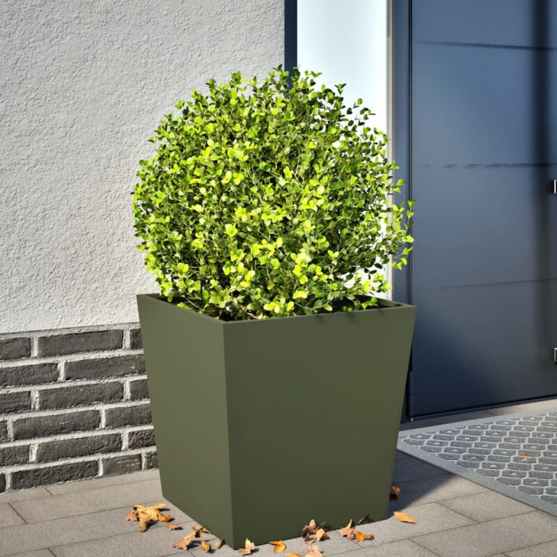 Vidaxl - Jardinière vert olive 50x50x50 cm acier